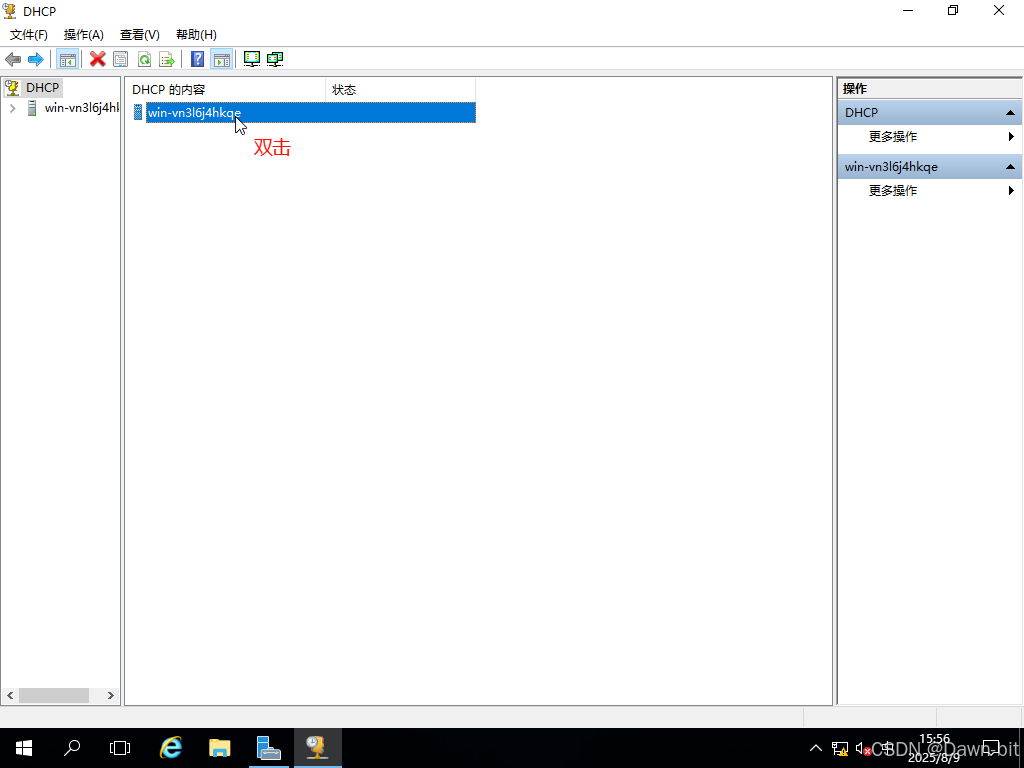 展开 DHCP 服务器节点