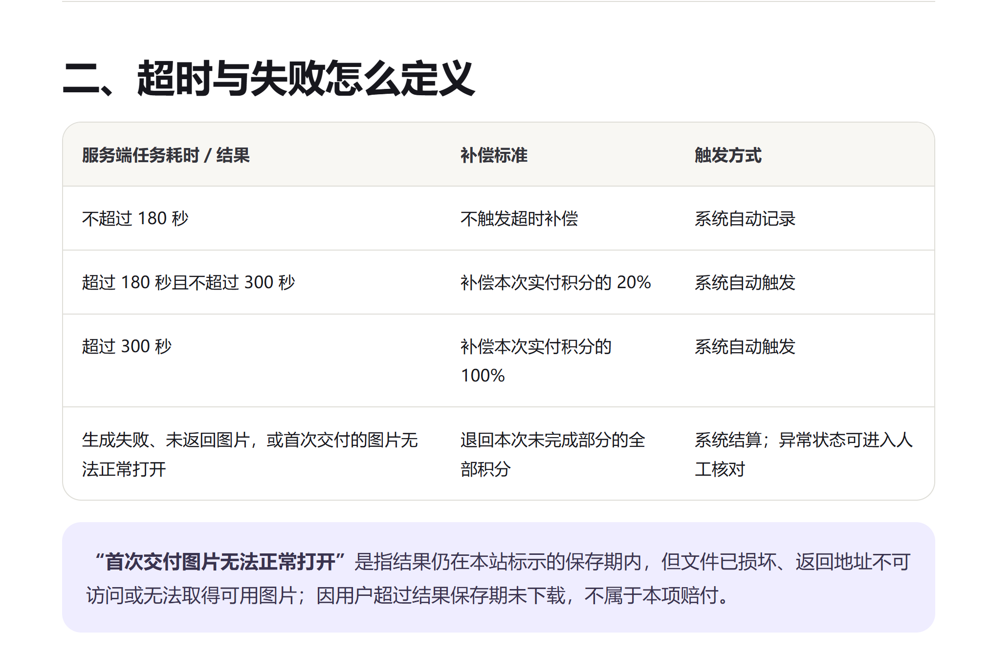 超时与失败补偿规则