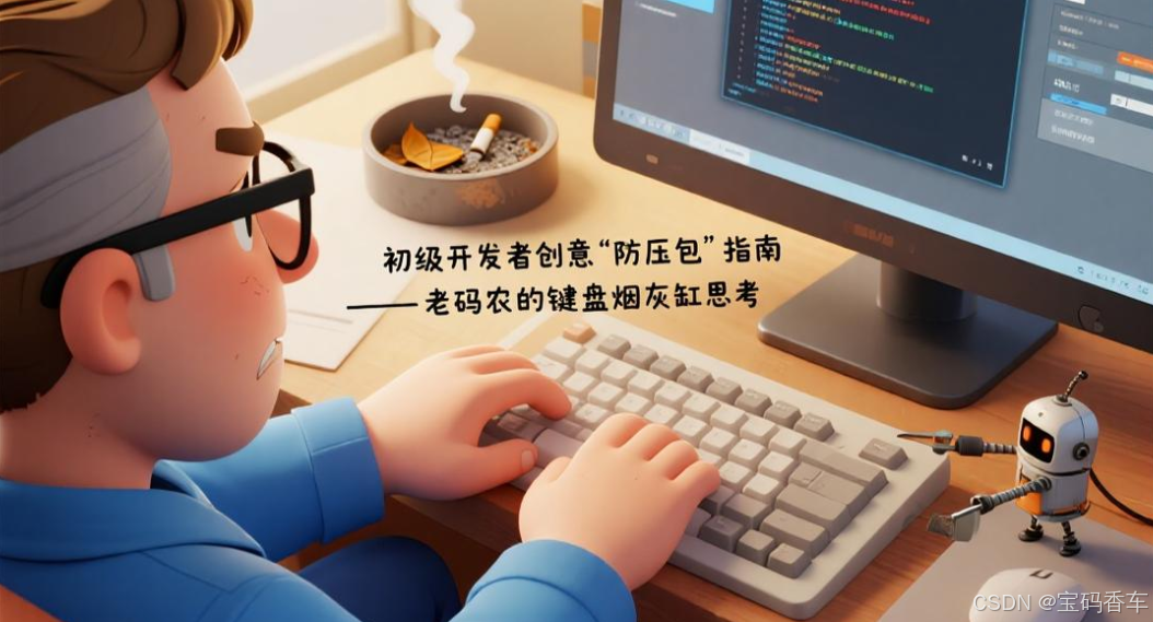 当AI嚼着用户数据吐功能模块：初级开发者的创意“防压包”指南 —— 老码农的键盘烟灰缸思考