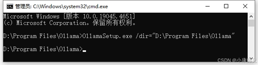 图4.4 命令行方式安装Ollama