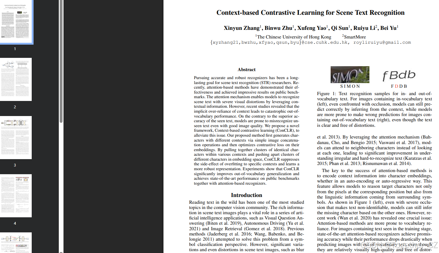 ConCLR：Context-based Contrastive Learning for Scene Text Recognition ...