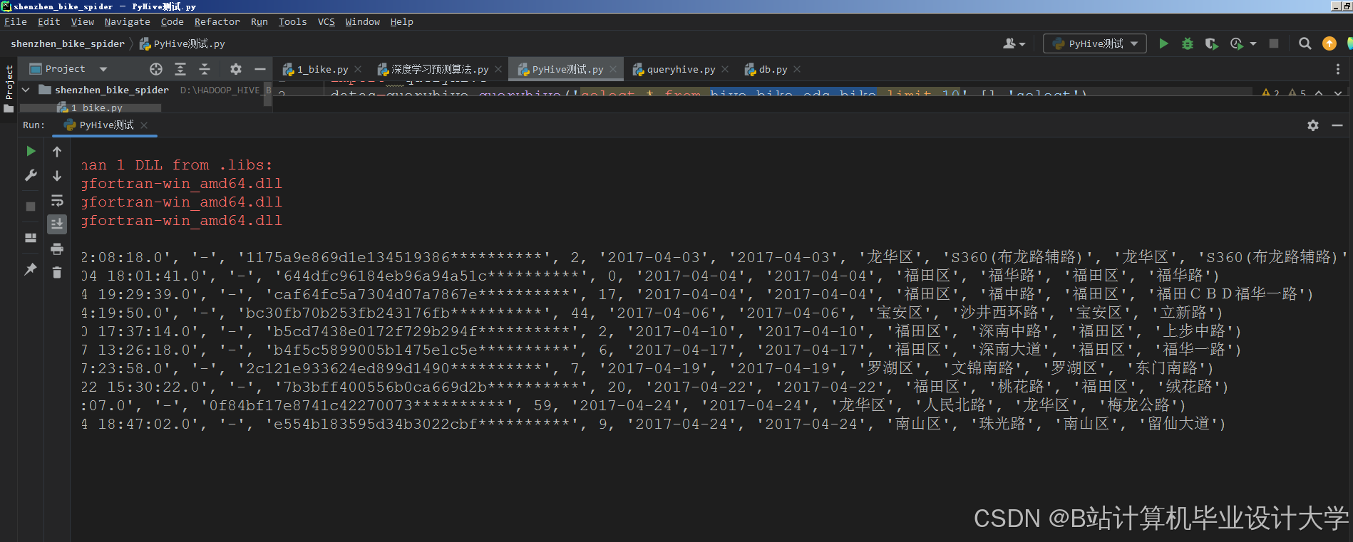 计算机毕业设计hadoop+spark+hive共享单车预测系统 共享单车数据可视化分析 大数据毕业设计(源码+LW文档+PPT+讲解)