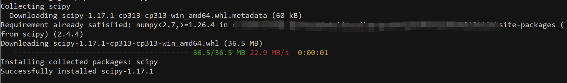 install scipy