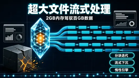 Python 处理超大 CSV/Parquet 文件的内存管理:分块读取与流式写入封面图