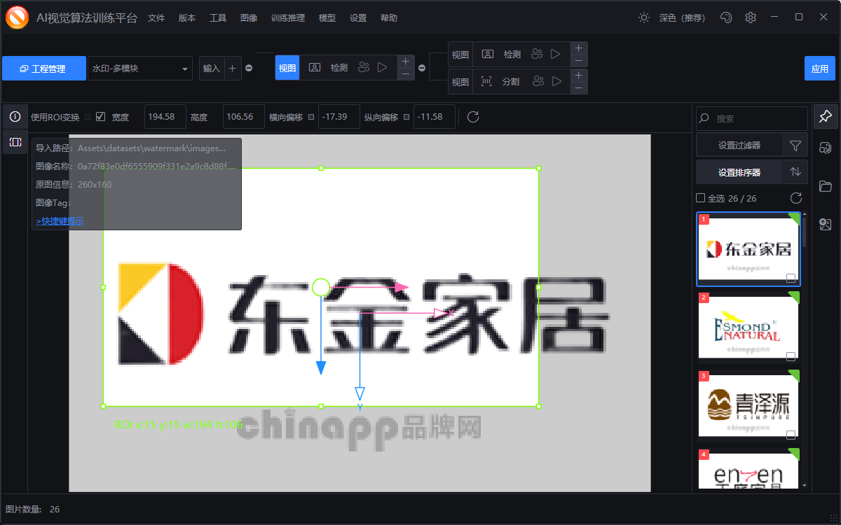 视图设置ROI页面