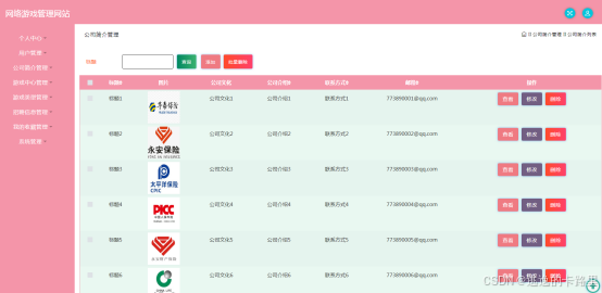 图5.4 公司简介管理页面