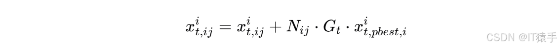 xt,iji​=xt,iji​+Nij​⋅Gt​⋅xt,pbest,ii​