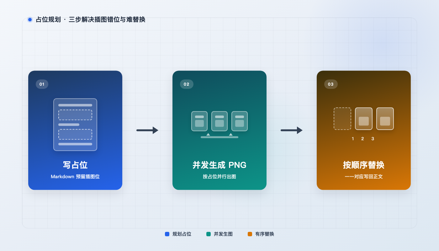 占位到合并三步