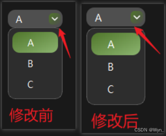 【QT】QComboBox设置样式；常见问题（已解决）：下拉框箭头样式、下拉列表item样式、下拉框阴影如何去除、下拉列表增加间隔2px、下拉列表设置item内边距、滚动条样式_qt下拉框箭头样式