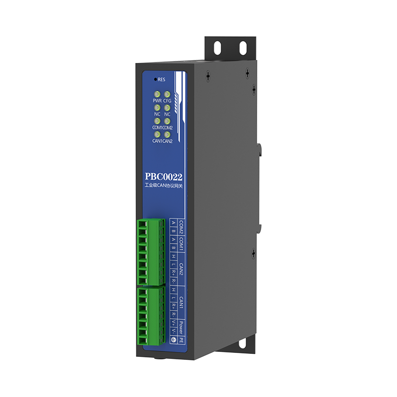 捷宸电子IPCSUN PBC0022 Modbus转CAN工业网关产品外观图，双CAN双串口RJ45接口，支持Modbus TCP/RTU与CAN 2.0双向协议转换