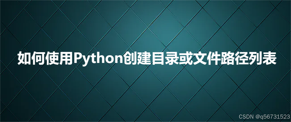 如何使用Python创建目录或文件路径列表