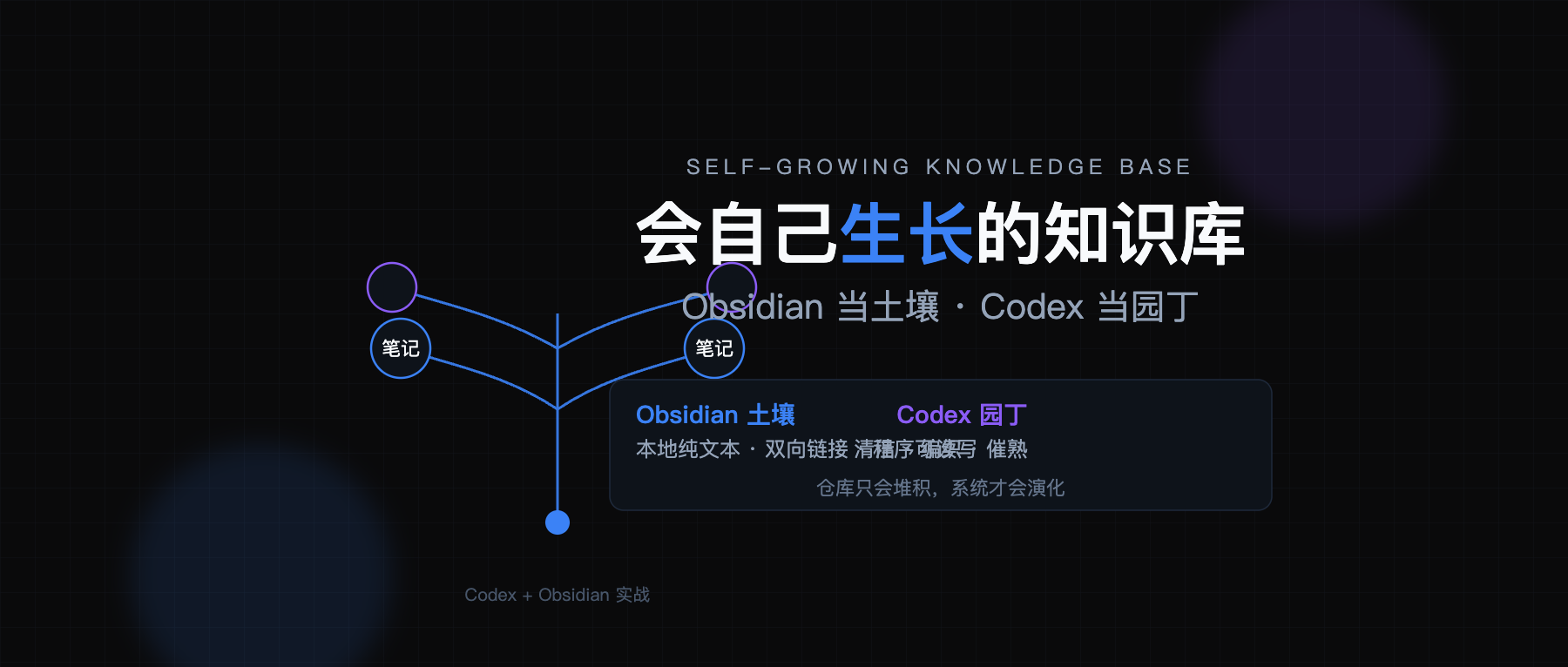 自生长知识库:Obsidian 是土壤,Codex 是园丁,笔记会自己长枝