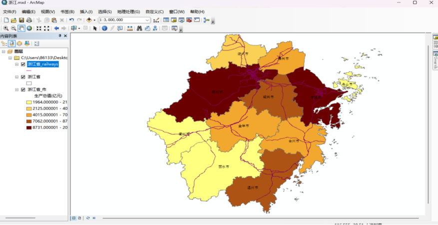 数字图形制作:浙江省各地级市人均GDP情况_杭州市arcgis经济分析-CSDN博客