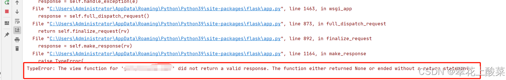 【Python】遇到TypeError: The view function for XXX did not retumn a valid ...