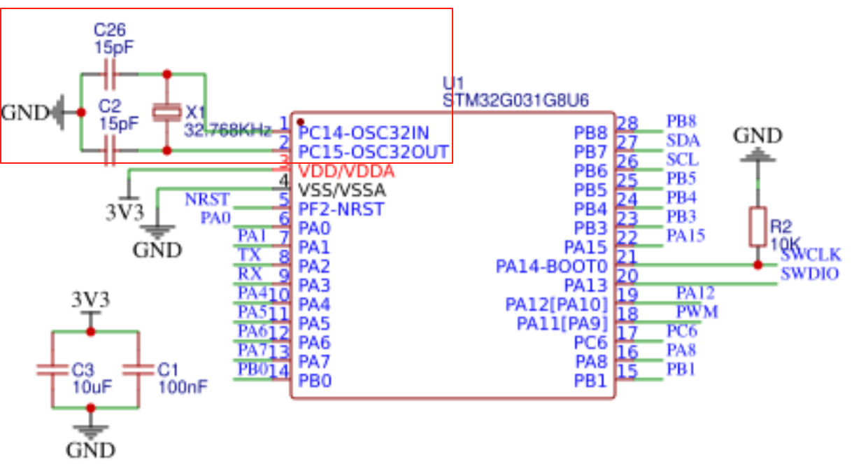 嵌入式记录1：STM32G031G8U6芯片踩坑（晶振设计、SWD接口、while循环、us级延时等问题）-CSDN博客