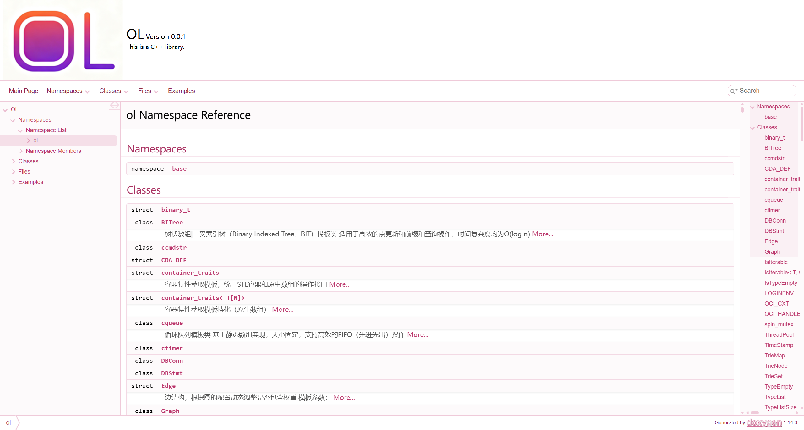 Doxygen生成OL库开发文档
