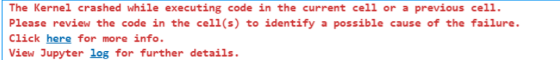 TheKernel crashed while executing code