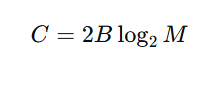 [
C = 2B \log_2 M
]