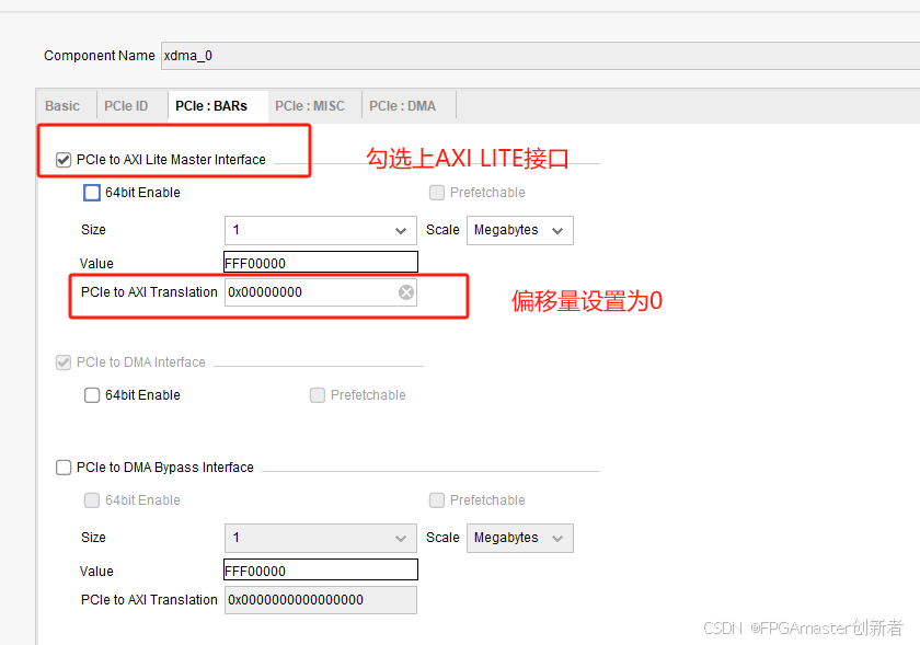 手把手教你学会 Xilinx PCIE/XDMA 读写DDR系列（四） ——AXI lite接口BAR地址空间总线使用教程（一步步教你用XDMA实现FPGA与PC的指令与数据交互）_xdma的user和fpga交互
