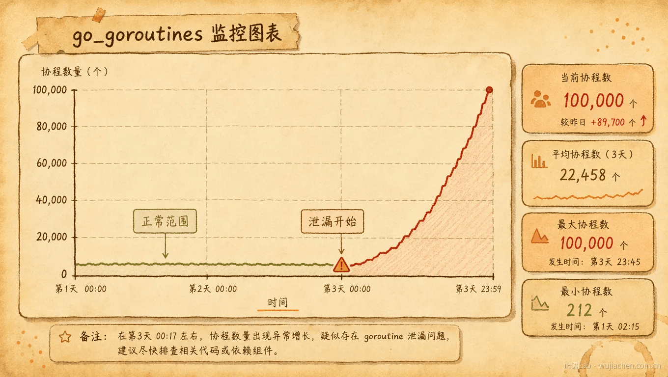 Grafana goroutine 数量趋势图