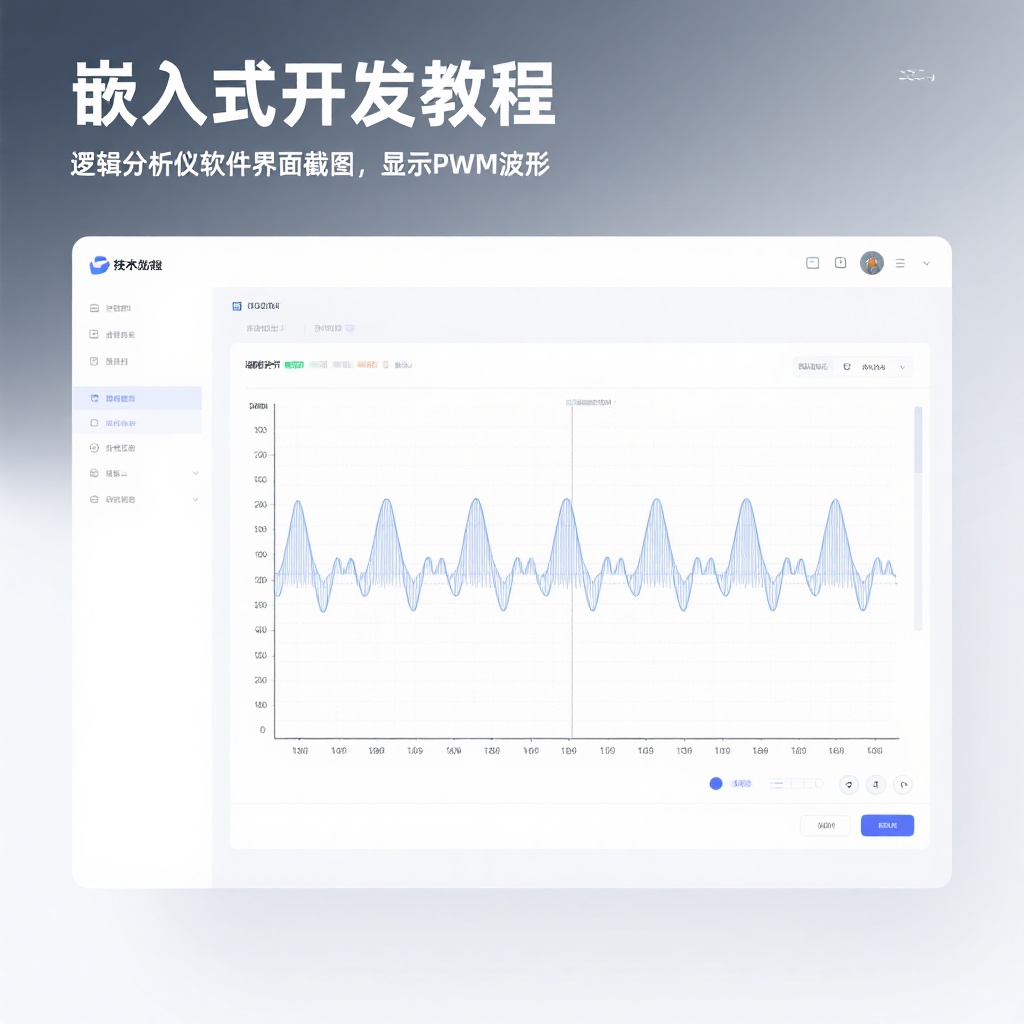 逻辑分析仪软件界面截图（显示 PWM 波形）