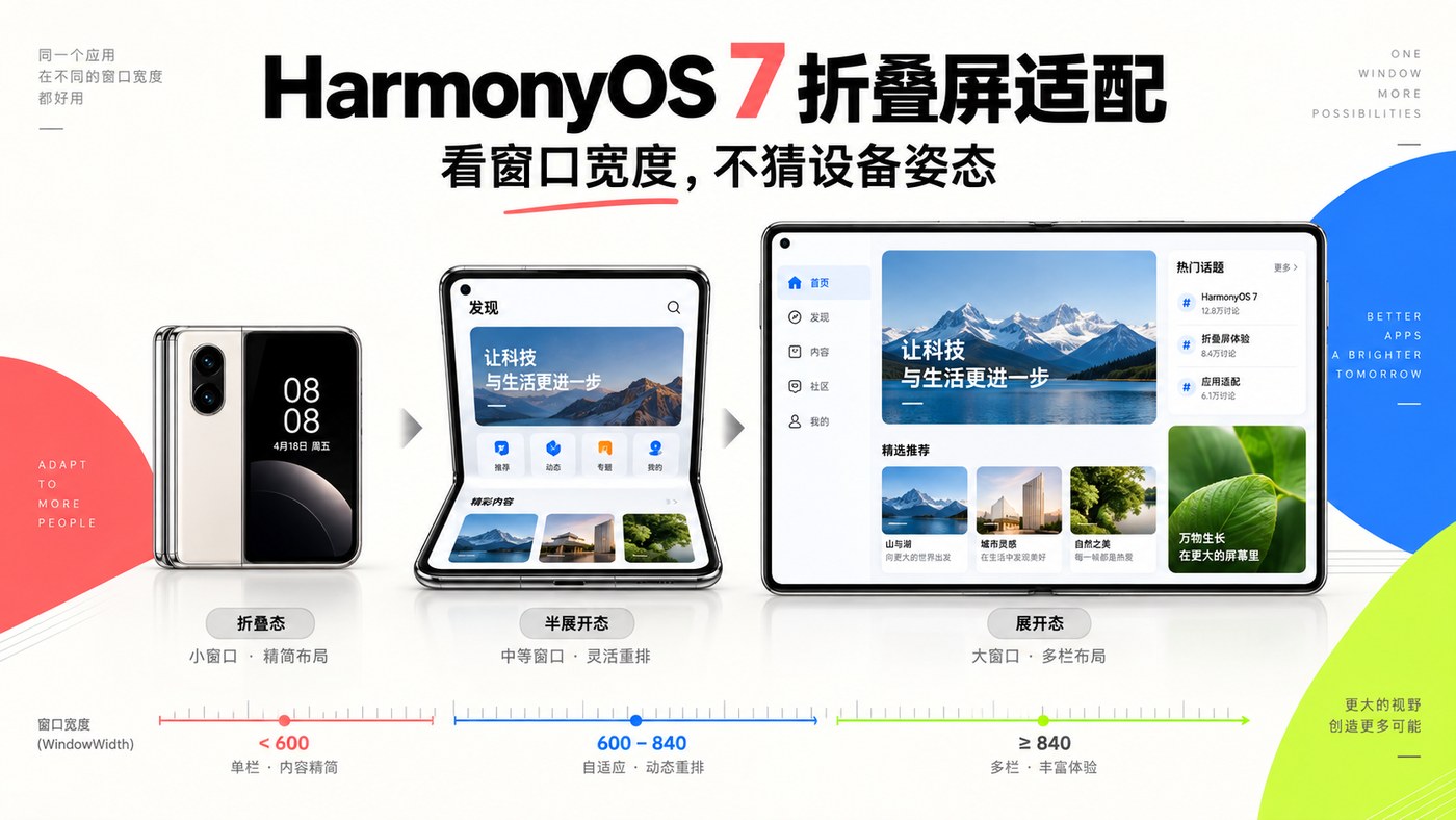 HarmonyOS 7 折叠屏窗口宽度断点适配