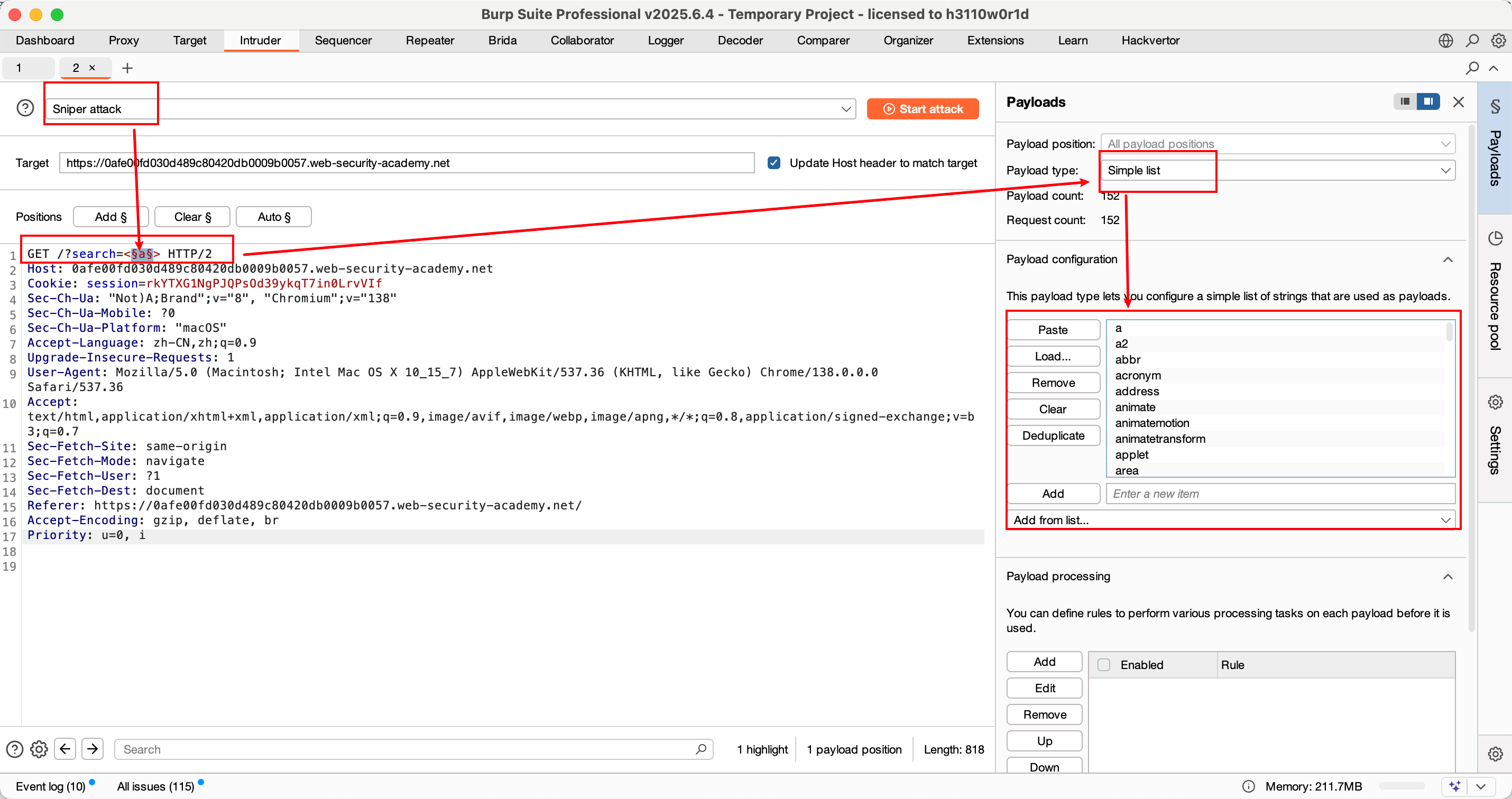 PortSwigger靶场Reflected XSS into HTML context with most tags and ...