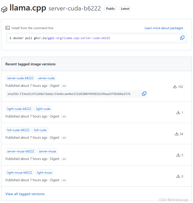 llama.cpp docker image