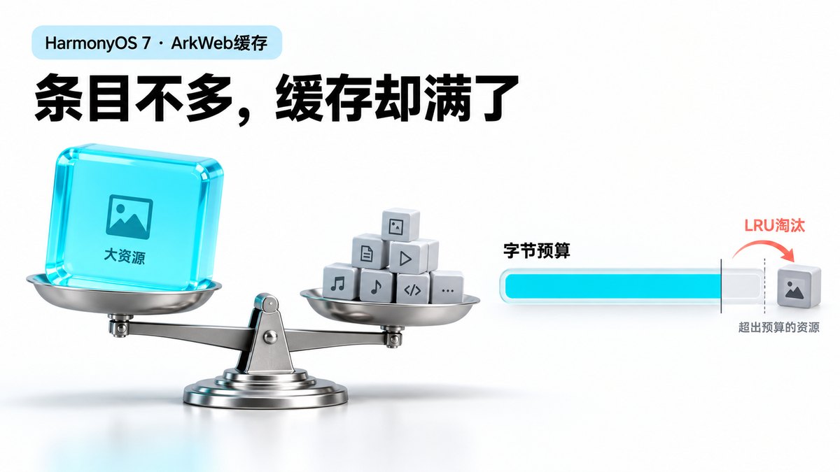 HarmonyOS 7 ArkWeb缓存越来越大：按条数限制不够，怎样按字节淘汰资源