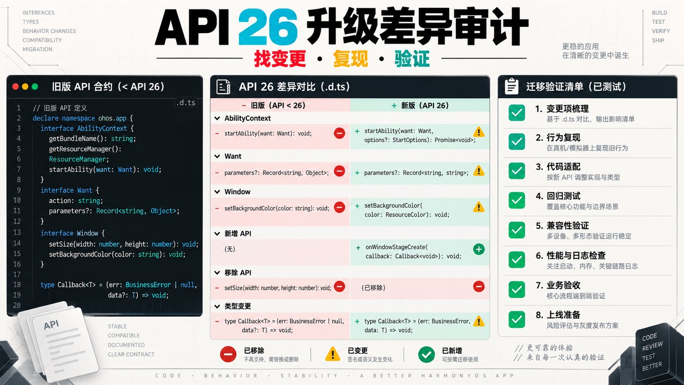 API 26 升级差异审计从变更到验证