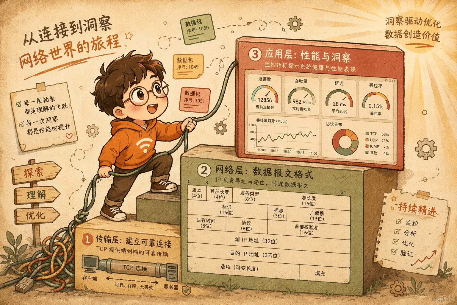 三层进阶全景图——从 net.Listen 到生产可用的三个台阶