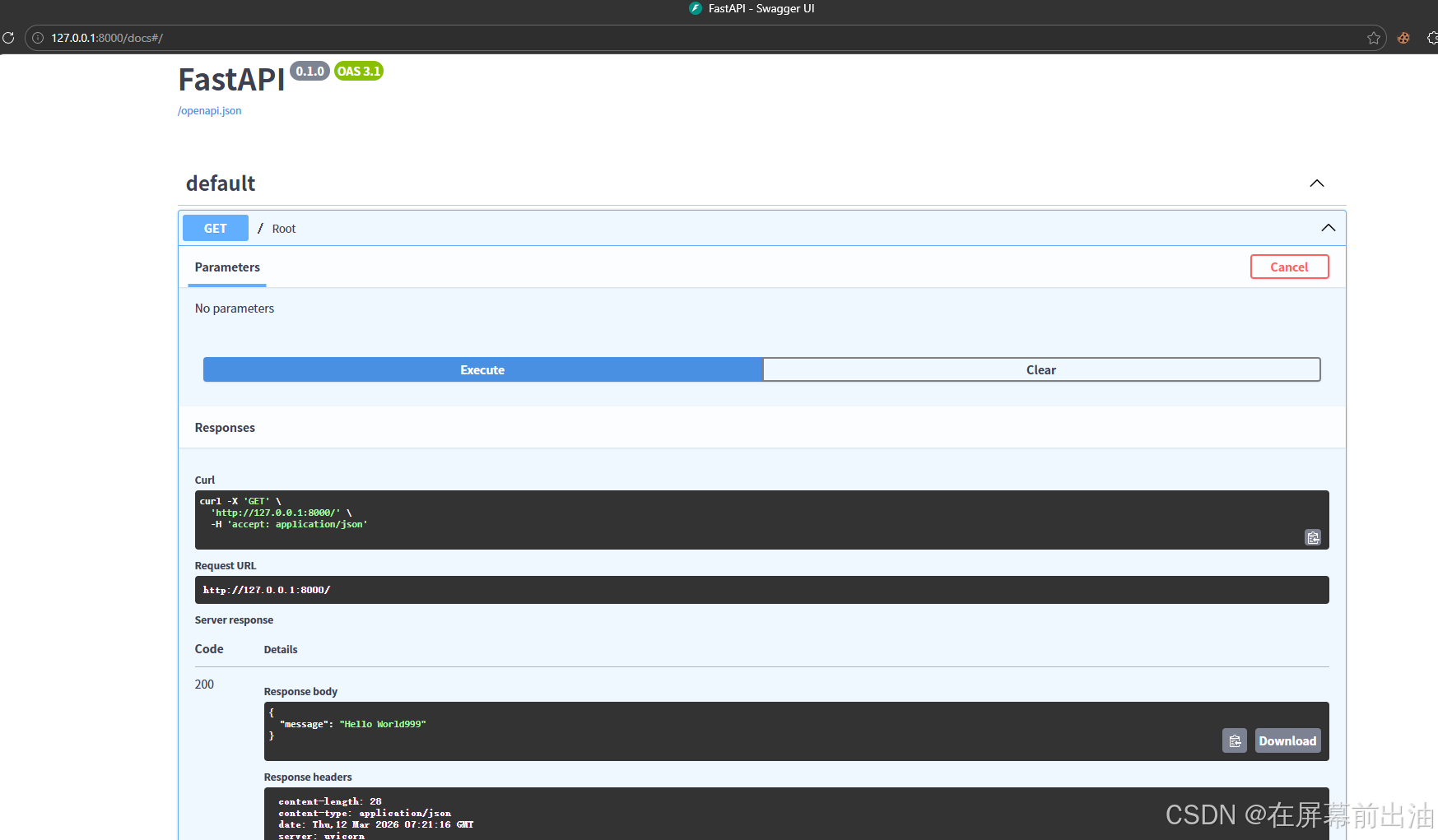 01. FastAPI——快速开始_pycharm 设置修改fastapi代码后自动重启-CSDN博客