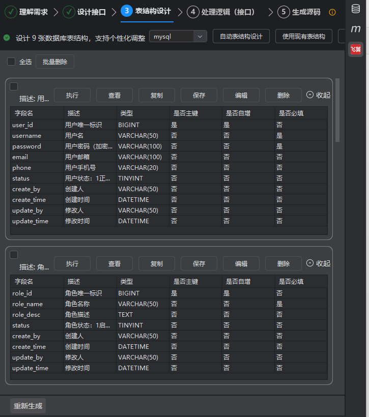表结构设计