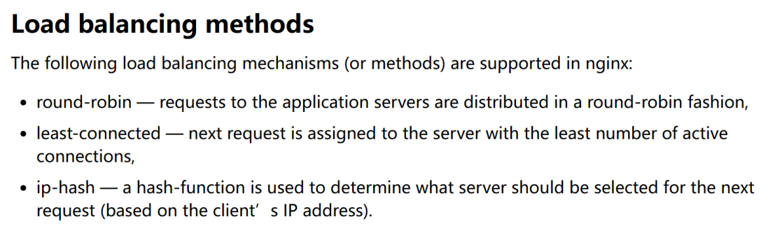 Load balancing methods