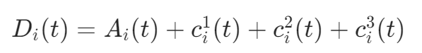 [
D_i(t) = A_i(t) + c_i^1(t) + c_i^2(t) + c_i^3(t)
]