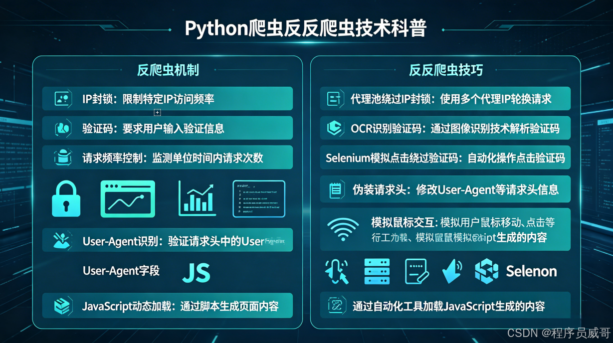 突破反爬虫防线：如何在 Python 爬虫中实现高效的反反爬虫技术_flask+thymeleaf网站反爬措施代码-CSDN博客