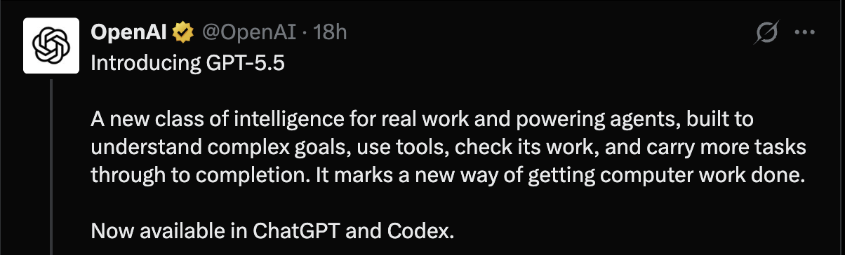 GPT 5.5 发布