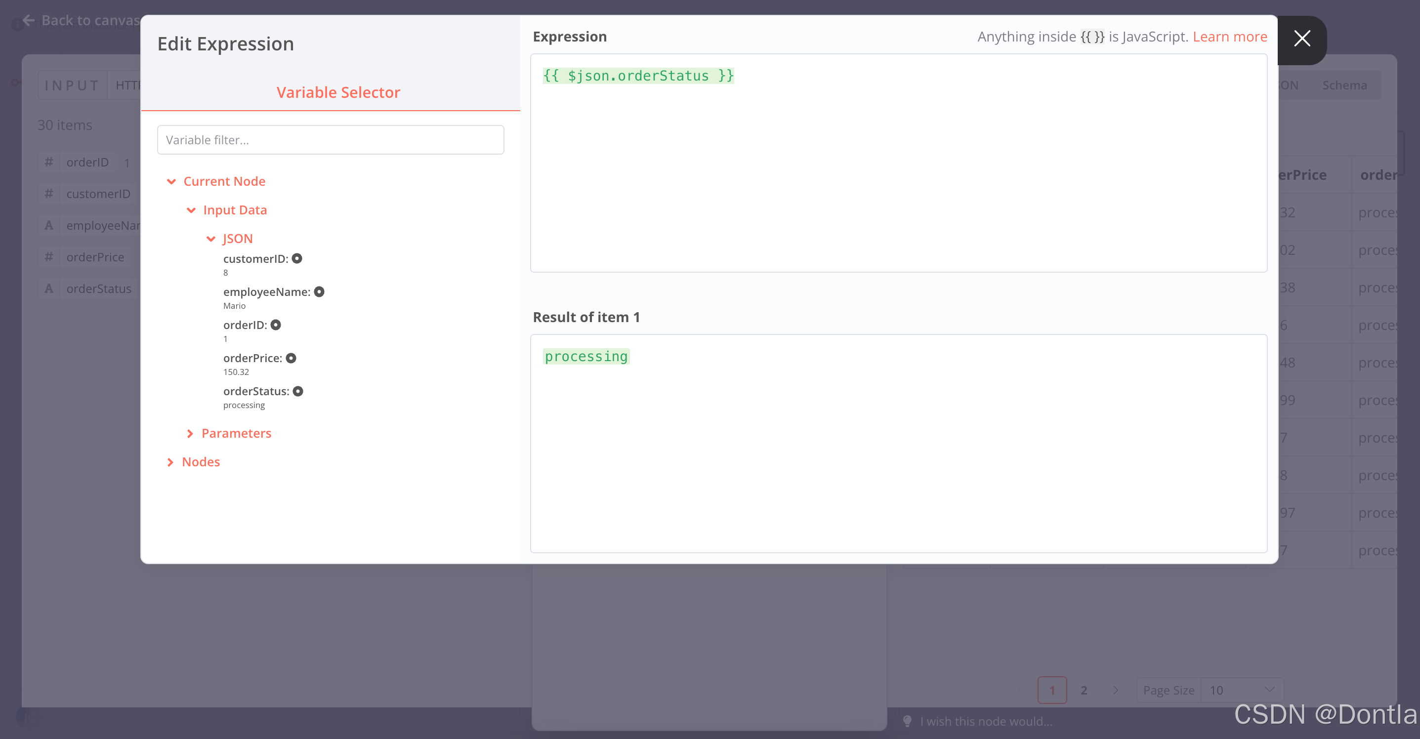 Expression Editor in the IF node
