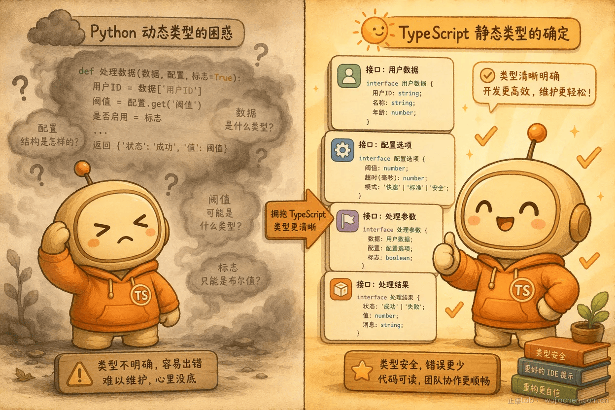 Python雾团 vs TypeScript清晰卡片：AI视角的信息量对比