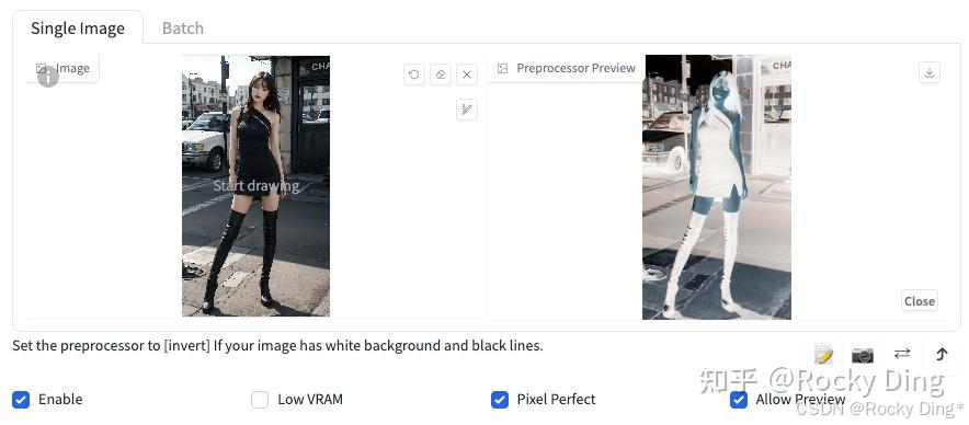 使用invert进行图像预处理的结果