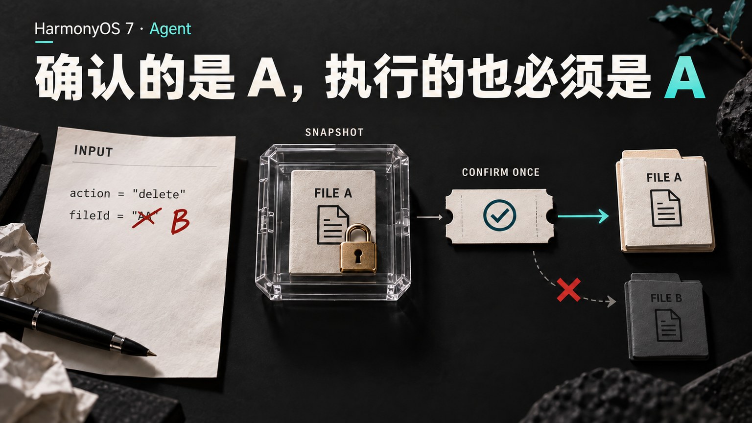 HarmonyOS 7 小艺智能体确认流程：确认后参数被改了，怎样防止执行另一个动作