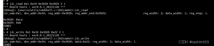 在这里插入图片我的板子i2c_num:0x1 dev_addr:0x34 然后在配置表里选几个默认参数的寄存器进行读写描述