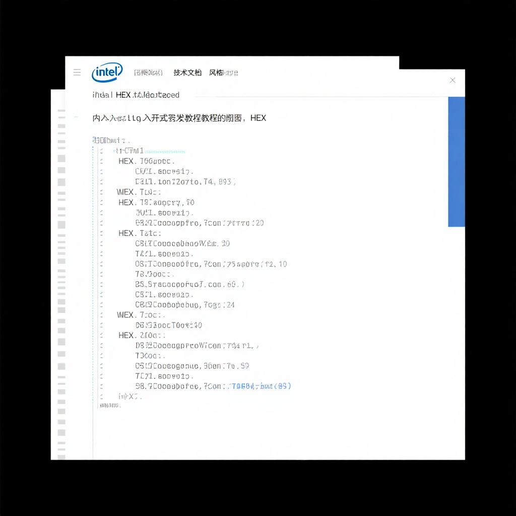 HEX 文件内容截图（展示 Intel HEX 格式的文本）