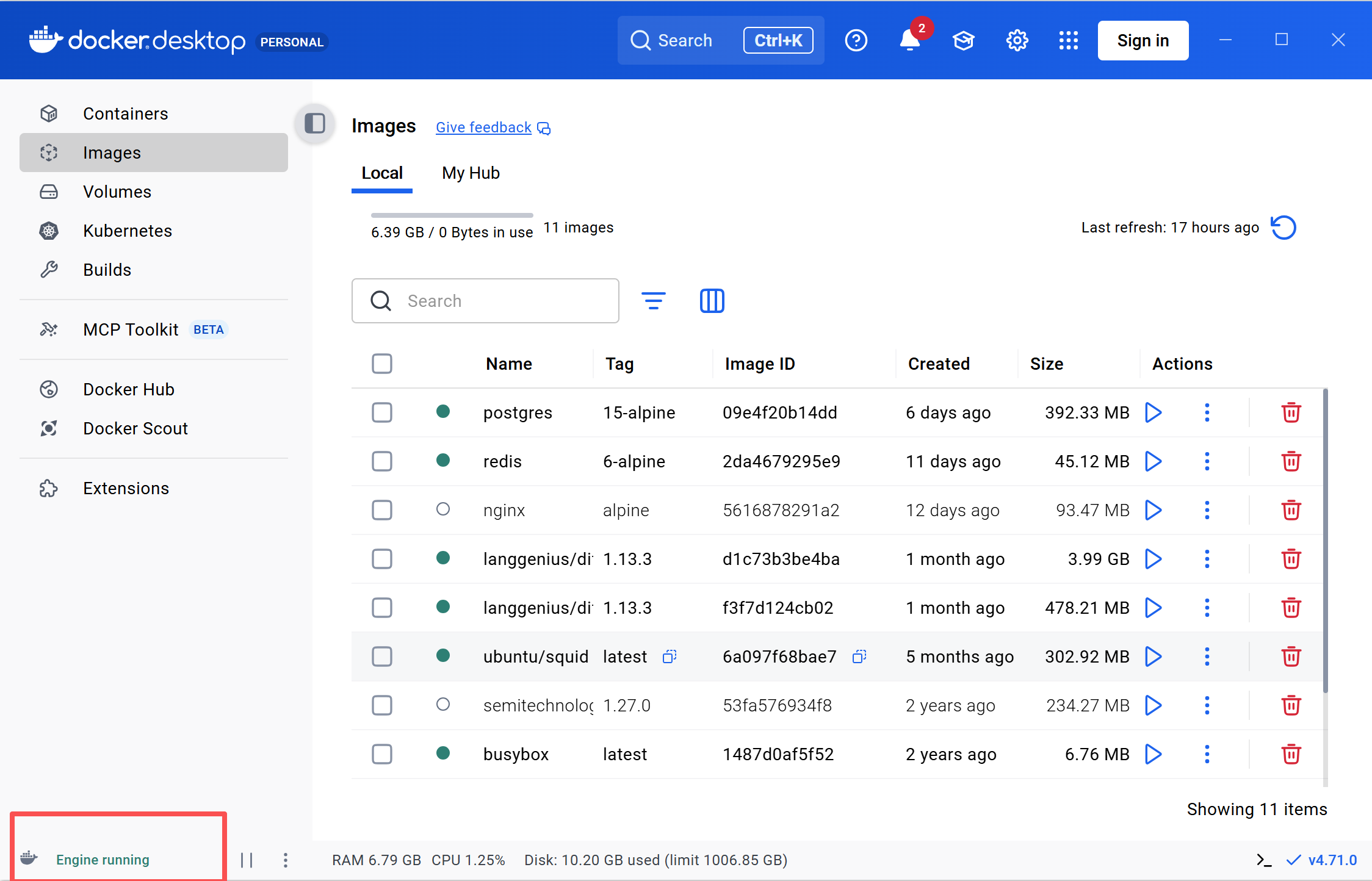 **【自行插入：Docker启动成功绿色Running正常界面截图】**
