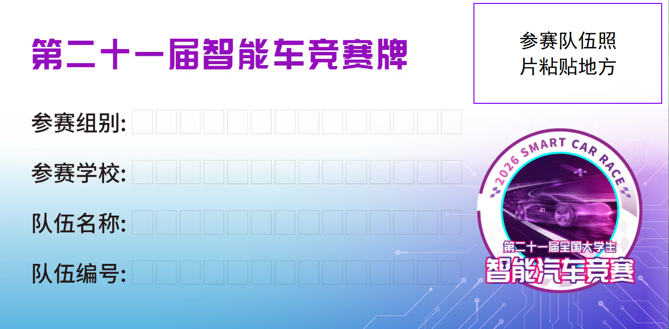 ▲ 图1.1.1 参赛队伍竞赛牌以及队员照片粘贴