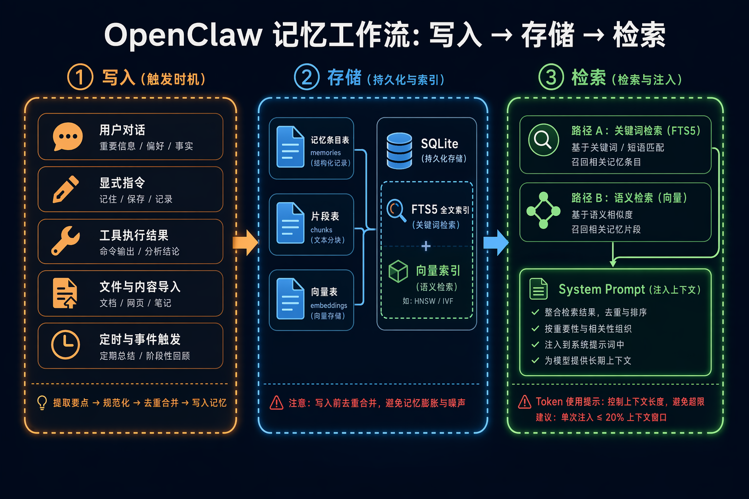 OpenClaw 记忆系统完整工作流