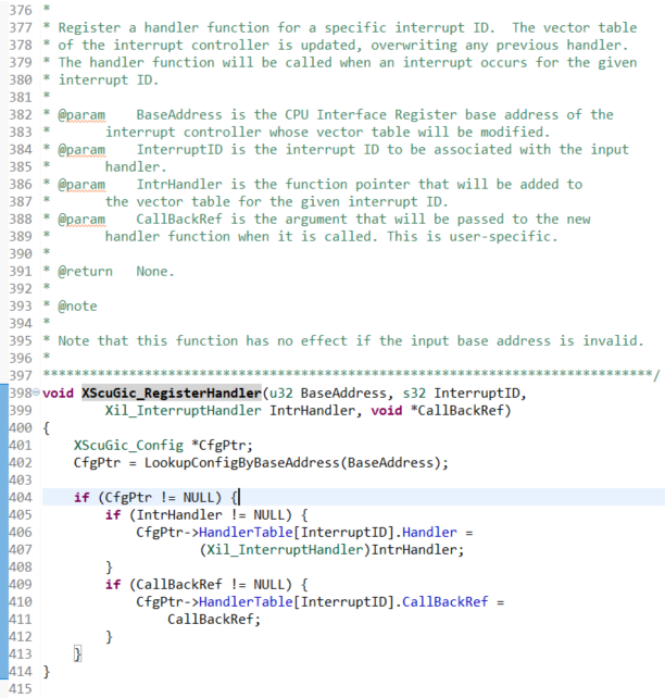 XScuGic_RegisterHandler