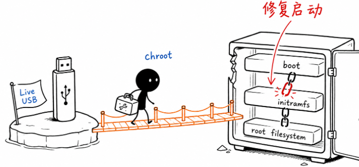 Live USB 进入原系统进行 chroot 修复