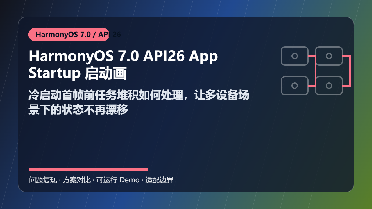 HarmonyOS 7.0 API26 AppStartup 启动画像 排查手册：冷启动首帧前任务堆积如何处理，让多设备场景下的状态不再漂移