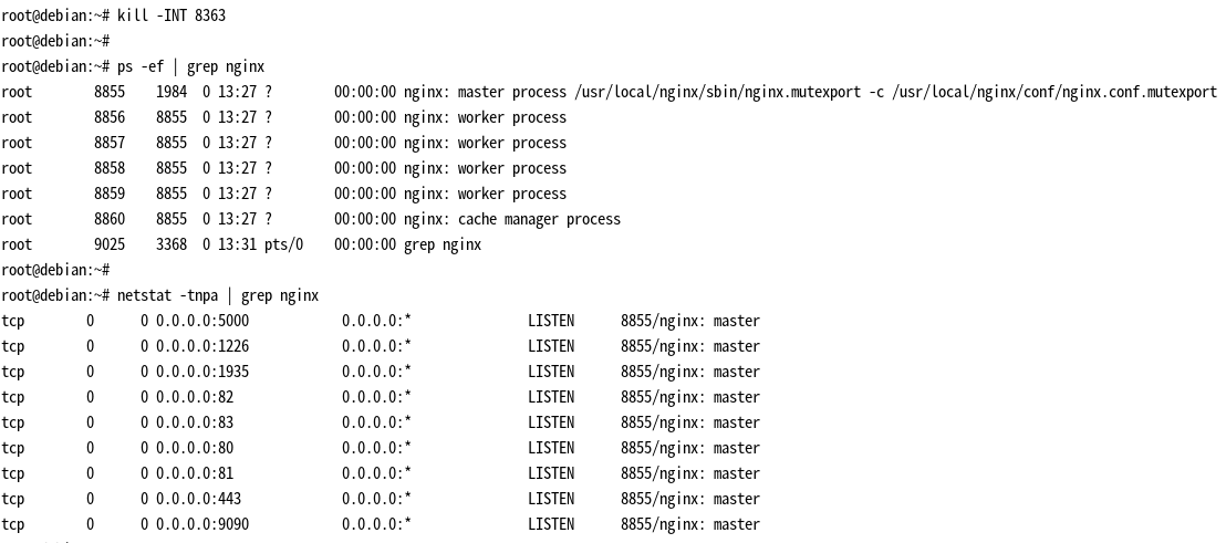 新的 master 进程端口信息